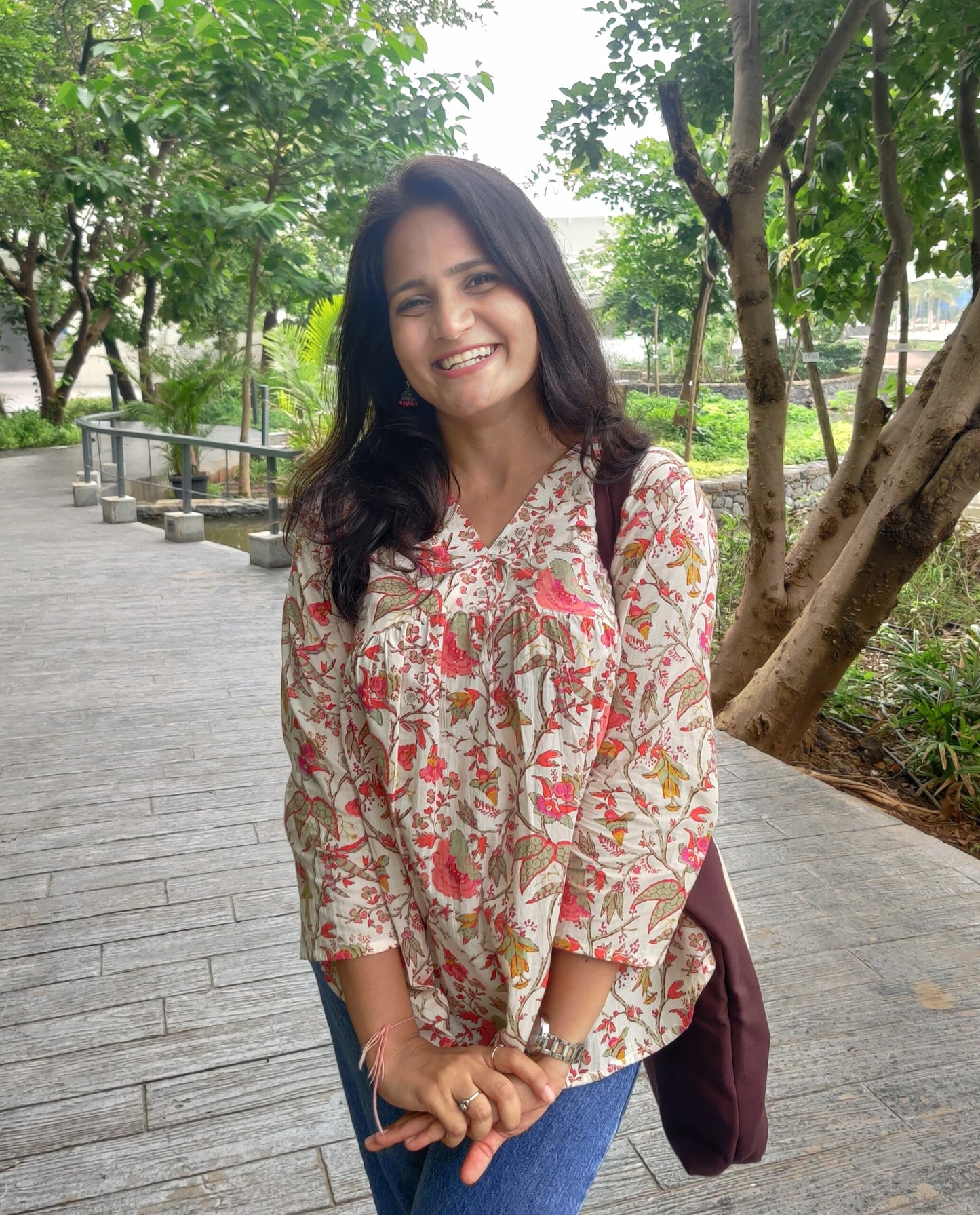 White Floral Alia Top